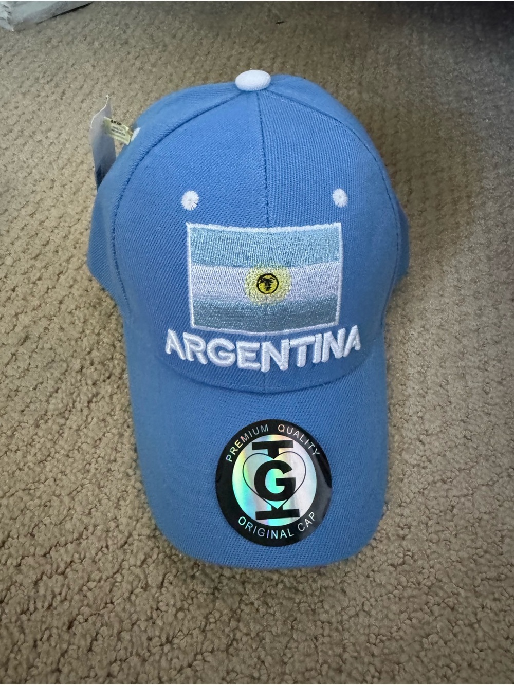 Argentina Embroidered Baseball Cap - Light Blue
